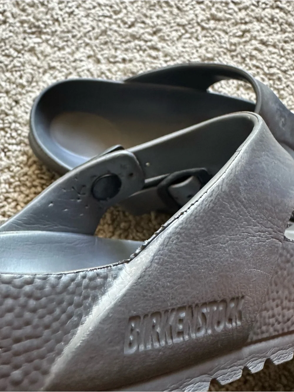 Birkenstock Gray Kids T-Strap Sandals